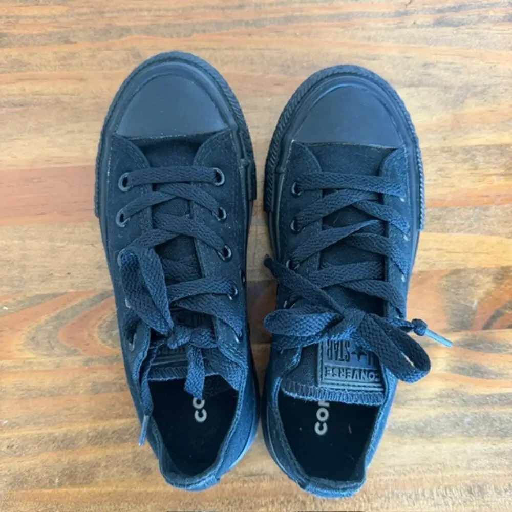 Converse Chuck Taylor All-Star Black on Black Low Top Sneakers - Youth Size 12